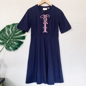 Maeve XS, M Anthropologie navy blue & purple dress